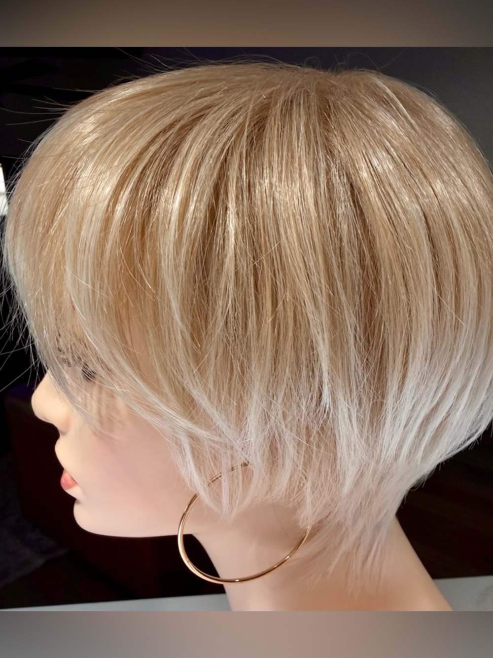 HAIR, Pixie Cut Platinum Blonde Heat Resistant Glueless Lightweight Breathable